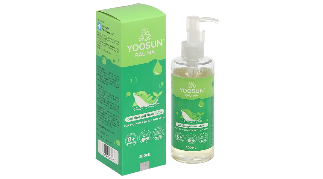 Gel tắm gội thảo dược Yoosun Rau má làm sạch, dưỡng ẩm và dịu da cho bé chai 200ml - 